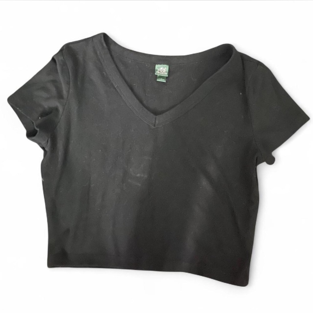 Classic Black V-Neck Crop Top